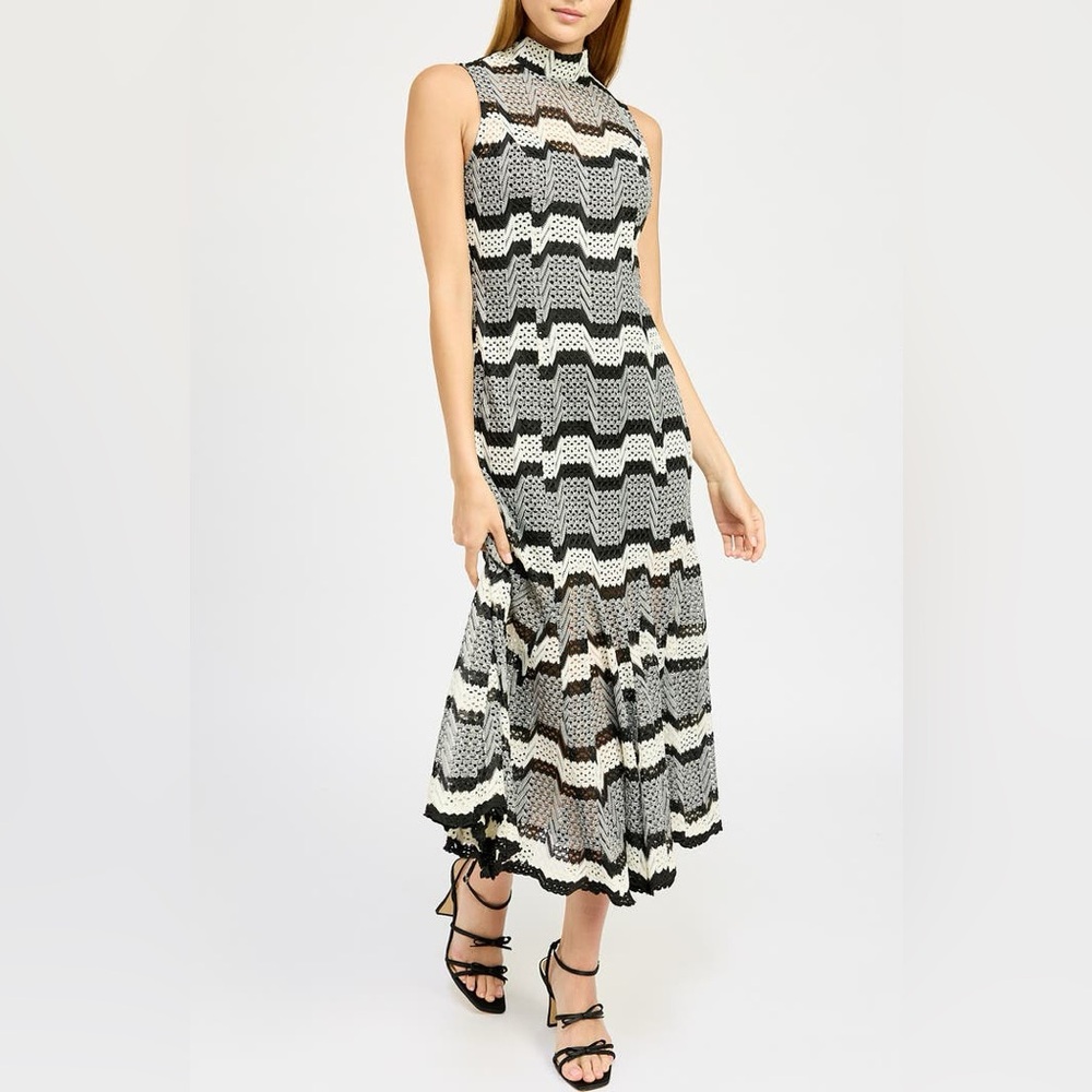En Saison Genesis Open Stitch Midi Dress